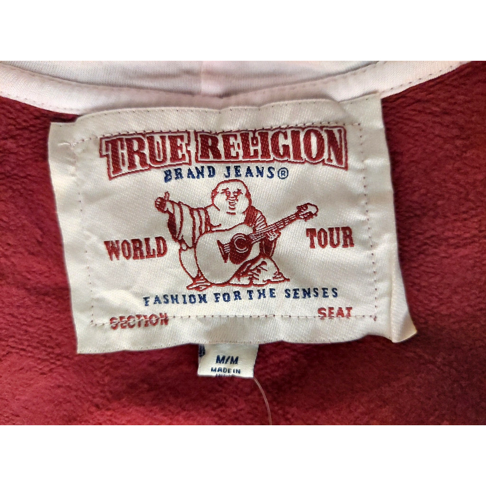 True Religion Brand Jeans Playoff Champs Raglan Hoodie Sweatshirt Size M NWT - Picture 14 of 16